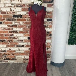 Red Lace Prom dress